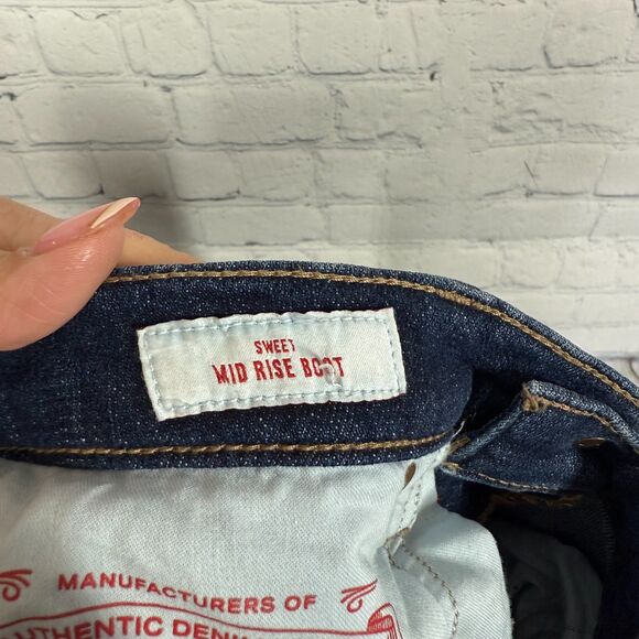 Lucky Brand Jeans Women Size 31 R Blue Sweet Mid Rise Boot Cut Dark Blue Western - Picture 4 of 16